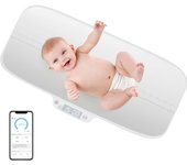 Báscula digital para bebé, báscula inteligente para bebés con bluetooth y aplicación, función de sujeción y tara, pantalla led, báscula multifuncional