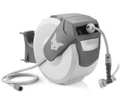 Enrollador automático de manguera para pared fuxtec fx-wsa20 de 20 m con easy fix para facilitar el riego - gris