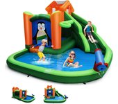 Estructura inflable 6 en 1 para 3 niños de 3 a 10 años, sin ventilador, con tobogán, cama elástica, piscina infantil, etc. estructura inflable xxl par