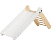 Sunny bobbie tobogán plegable de madera - natural y blanco | estructuras de escalada de interior para niños | juguetes montessori