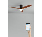 Wind calm natural wood - función verano/invierno - ventilador de techo 40w silencioso ø132 cm con luz, wifi y mando a distancia