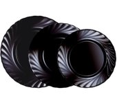 Vajilla vidrio templado luminarc trianon negro 18 piezas - 6 personas - negro