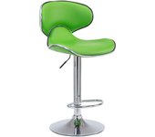 Taburete de bar silla de bar regulable en altura con reposapiés en sintético verde y metal 10_0000079