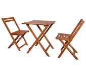 Vidaxl mesa y sillas bistró plegables 3 pzas madera maciza de acacia