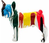 Figura decorativa boston terrier tamaño xs kuatéh alaine de poliresina 32x14x30 cm multicolor