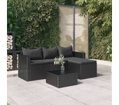 Vidaxl conjunto de muebles de jardín ratán sintético negro