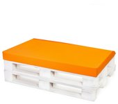 Cojin palé 120x40x10cm asiento, cojin palé naranja, cojin muebles jardin, cojin jardin, cojin palé plano, muebles palé