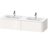 Unidad de lavabo duravit happy d.2 plus para soporte mural, 1600x550 mm, 2 extraíbles, para 2 lavabos empotrados, hp4956b7171, color: roble