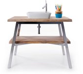 Fregadero de encimera duravit cape cod, 460 x 460 mm, con isla de grifos, sin rebosadero, 23404632001, color: blanco