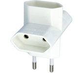 Amig - ladrón de enchufes de 3 tomas para conectar aparatos eléctricos | adaptador de pared horizontal de triple espiga | color blanco | voltaje máxim