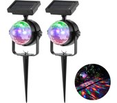 Lámpara de proyección solar rgb, bola de cristal mágica giratoria, luz de escenario disco, exterior, césped, paisaje, color led, 2 packs