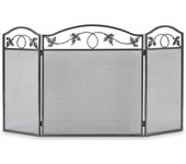 Pantalla de chimenea de 3 paneles de metal, cortafuegos de chimenea para aislamiento de chispas y cenizas, panel de protección para chimenea decorativ
