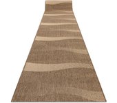 Alfombra de pasillo sizal floorlux modelo 20212 color café/color maíz 80 cm 80x1050 cm
