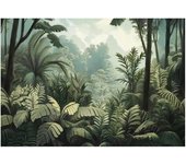 Papier peint intissé panoramique jungle nature vert 300x210 cm - colle inclus - xxl moderne papier peint pour chambre salon
