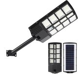 Farola solar de 400 w con sensor de movimiento, paquete de 4, iluminación de seguridad exterior impermeable