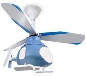 Ventilador de techo infantil con altavoz bluetooth, diámetro 80 cm, 6 velocidades, mando / app, motor dc 30w, rgb, 3 tonos de luz, dimable, azabak