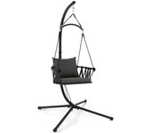 Sillón colgante con soporte, silla de columpio de patio con cojines de asiento y respaldo cómodos, silla de hamaca interior, exterior, capacidad 150kg