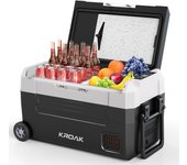 Nevera eléctrica de compresor de 35 l, 12/24 v, 230 v, mininevera para coche de doble zona, con ruedas para camping y hogar.