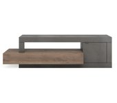 Buffet 1 puerta 3 cajones, colección domi, gris antracita/roble oscuro, para salón de diseño