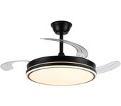 Ventilador led aspas retráctiles evo negro 72w 7920lm cct dim smart