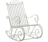 Mecedora mecedora para jardín en hierro envejecido blanco mdj10104