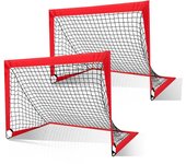 Juego de portería de fútbol de 2 uds. red de fútbol plegable mini portería de fútbol para niños 120 x 90 x 90 cm