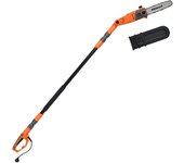 Sierra de altura eléctrica con barra de extensión de 212-286 cm, cabezal ajustable, barra y cadena de 20 cm, lubricación automática, ajuste de tensión