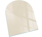 Placa de cristal para chimenea, zócalo protector de chimenea, diseño moderno | 80x70 | rectángulo | color beige