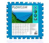 Tradineur - protector de suelo para piscina, set de 9 piezas de 50 x 50 cm, color azul, 4 mm de grosor. tapete, alfombra puzzle protectora