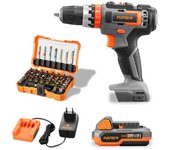 Taladro atornillador a batería de 20v - fuxtec - fx-e1sbs20 y kit de brocas