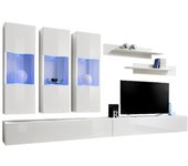 Mueble de tv fly e2 diseño, color blanco brillante. mueble colgante moderno y de moda para su sala de estar.