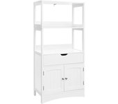Mueble buffet con cajón 2 estantes abiertos mueble de baño de doble puerta amplio almacenaje 12_0000670