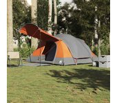 Tienda de campaña familiar túnel 8 personas impermeable naranja v7894 unico / gris