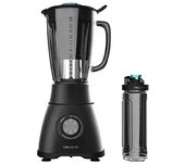 Cecotec batidora de vaso power black titanium 2500max go. 2500w máxima potencia 6 hojas con recubrimiento de titanio negro jarra termorresistente