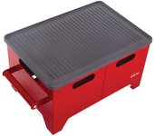 Barbacoa de etanol 1.2l en acero negro y plancha de hierro