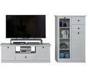 Mueble tv brandson, fibras poliméricas, blanco, epikasa