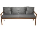 Cojín para banco de jardín 3 plazas 180x60/4x50x56cm, cojín exterior, cojines columpio gris, cojín de asiento, cojín de respaldo