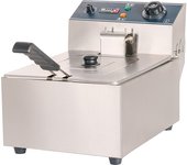 Romux® freidora industrial eléctrica 6 litros simple sobremesa | freidora profesional de aceite en acero inox 2500 w termostato alta precisión