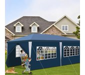 Carpa pabellón jardín - fácil de limpiar, duradera con paredes laterales, carpa perfecta para fiestas 3x6m azul