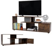 Soporte de tv para televisores de hasta 55 pulgadas, banco de tv con estantes abiertos, diseño geométrico moderno, para sala de estar y dormitorio (ma
