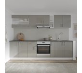 Set cocina haaus karo v21, gris brillante/blanco, mdf, encimera thermo 28 mm, l 280 cm