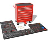 Carro de herramientas para taller con 1.125 herramientas de acero rojo 02_0003235