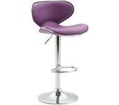 Taburete de bar silla de bar regulable en altura con reposapiés en sintético violeta y metal 10_0000215