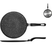 Sartén antiadherente de piedra para crepes h&h con mango de madera, 28 cm