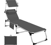 Tectake tumbona plegable, con reposacabezas