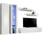 Mueble para tv fly a4 diseño, color blanco brillante + led. mueble colgante moderno y a la moda para su sala de estar.