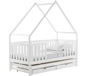 Cama vista 115, individual con una cama supletoria-nido, blanco, 90x190, 90x180, madera, somieres, 96x198x207cm