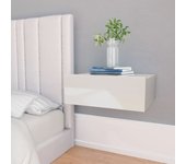 Vidaxl mesitas noche flotante 2 uds contrachapada blanco 40x30x15 cm
