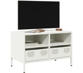 Vidaxl mueble para tv acero laminado en frío blanco 68x39x43,5 cm