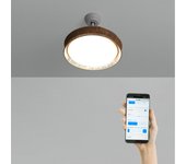 Wind clear rattan - ventilador de techo 40w silencioso ø107cm aspas retráctiles con luz led de 36w con wifi y mando a distancia